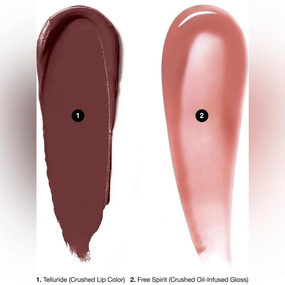 Bobbi Brown Crushed Lip Duo GIFT Set*Free Spirit & Telluride🆕2 FULL SIZED ITEMs